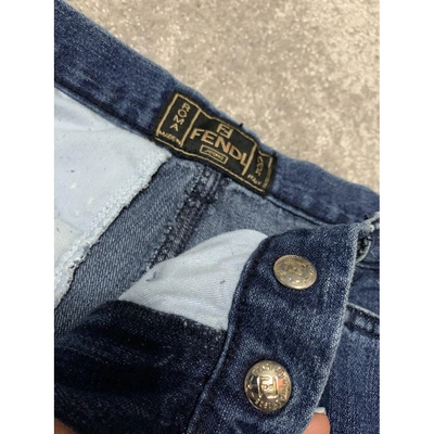 Pre-owned Fendi Straight Jeans In Blue
