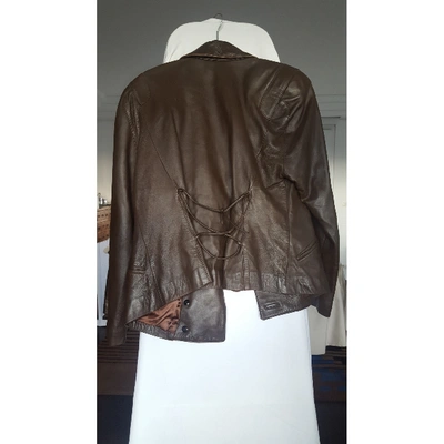 Pre-owned Jitrois Leather Jacket In Brown