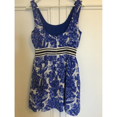 Pre-owned Juicy Couture Silk Mini Dress In Blue