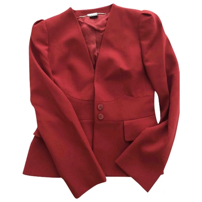 Pre-owned Alexander Mcqueen Wool Suit Jacket In Red