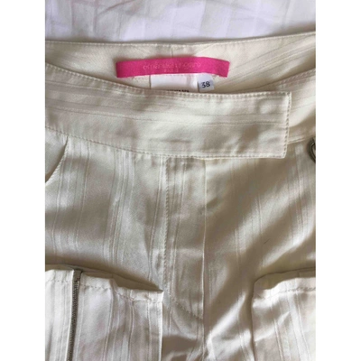 Pre-owned Emanuel Ungaro Straight Pants In White