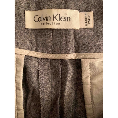 Pre-owned Calvin Klein Collection Cashmere Straight Pants In Grey