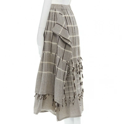 Pre-owned Issey Miyake Maxi Skirt In Grey