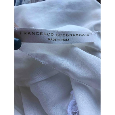 Pre-owned Francesco Scognamiglio Silk Maxi Dress In White