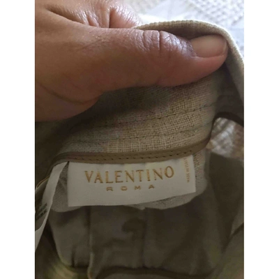 Pre-owned Valentino Linen Mid-length Skirt In Beige