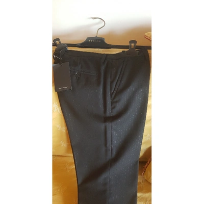 Pre-owned Tagliatore Black Wool Trousers