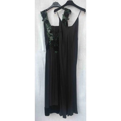 Pre-owned Antonio Marras Silk Maxi Dress In Black