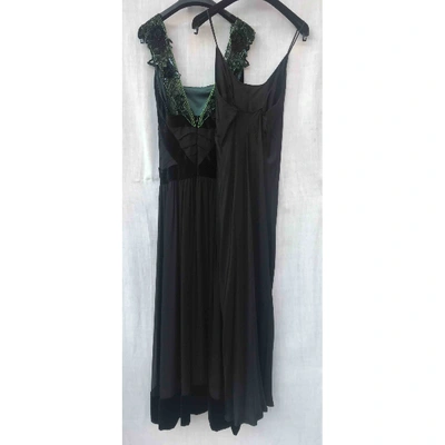 Pre-owned Antonio Marras Silk Maxi Dress In Black