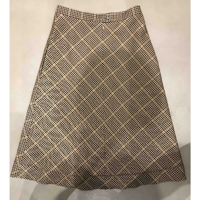Pre-owned Balenciaga Wool Mid-length Skirt In Camel