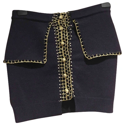 Pre-owned Opening Ceremony Wool Mini Skirt In Navy
