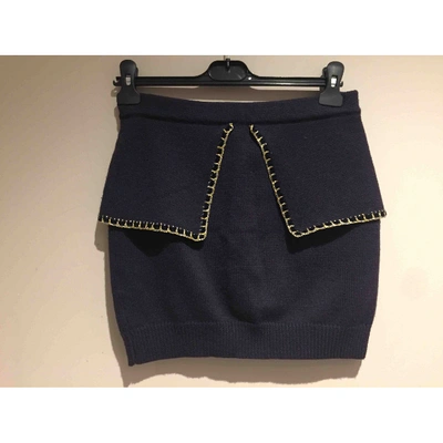 Pre-owned Opening Ceremony Wool Mini Skirt In Navy