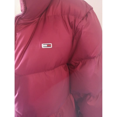 Pre-owned Tommy Jeans Puffer In Burgundy