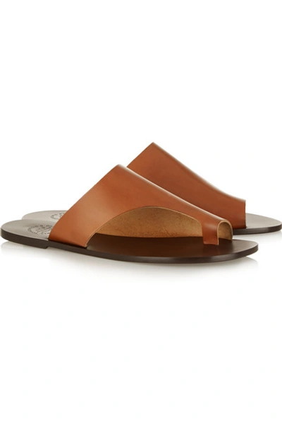 Shop Atp Atelier Rosa Leather Sandals In Brown