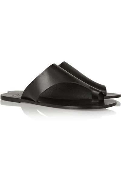Shop Atp Atelier Rosa Cutout Leather Slides In Black