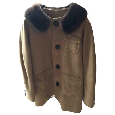 Pre-owned Dsquared2 Wool Peacoat In Camel