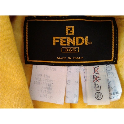 Pre-owned Fendi Linen Blazer In Yellow