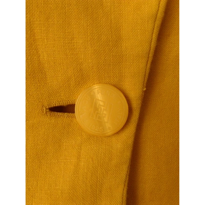 Pre-owned Fendi Linen Blazer In Yellow