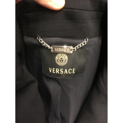 Pre-owned Versace Wool Blazer In Black