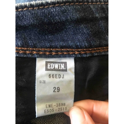 Pre-owned Edwin Blue Cotton - Elasthane Jeans