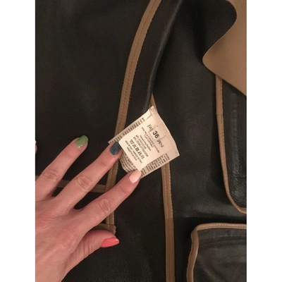 Pre-owned Saint Laurent Leather Short Vest In Camel