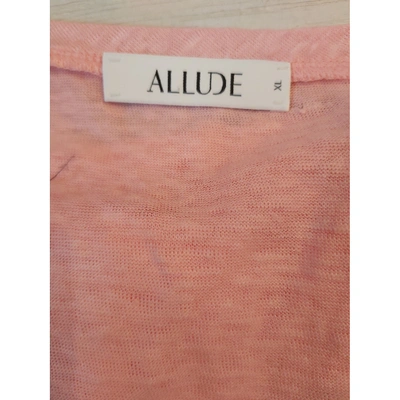 Pre-owned Allude Linen T-shirt In Pink