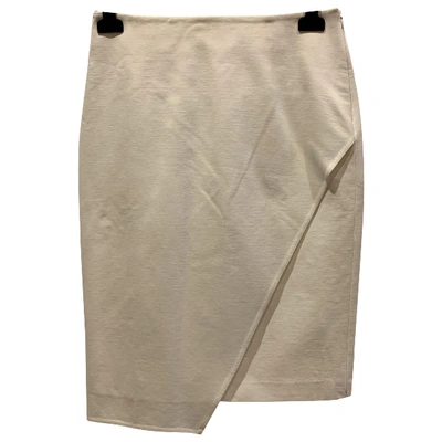 Pre-owned Jonathan Simkhai Mini Skirt In Ecru