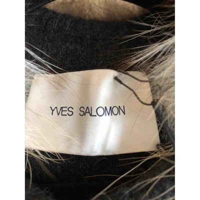 Pre-owned Yves Salomon Grey Fox Coat
