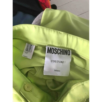 Pre-owned Moschino Slim Pants In Green