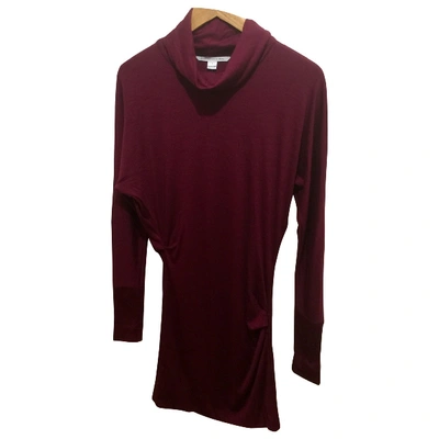 Pre-owned Diane Von Furstenberg Wool Mid-length Dress In Burgundy