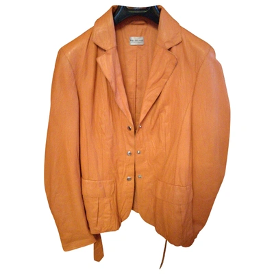 Pre-owned Philosophy Di Alberta Ferretti Leather Jacket In Orange