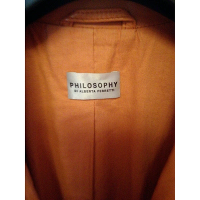 Pre-owned Philosophy Di Alberta Ferretti Leather Jacket In Orange