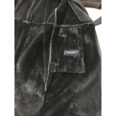 Pre-owned Gucci Brown Shearling Coat
