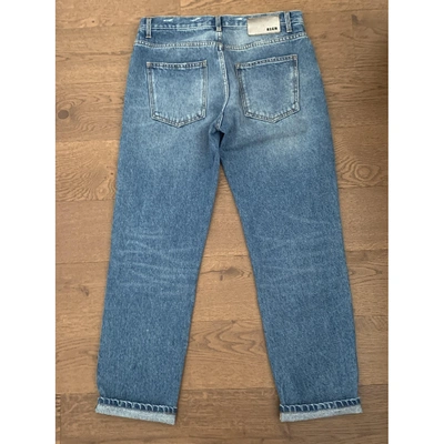 Pre-owned Msgm Straight Jeans In Blue