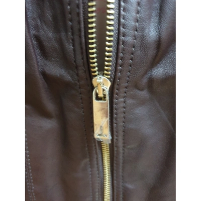 Pre-owned Ted Baker Brown Leather Leather Jacket