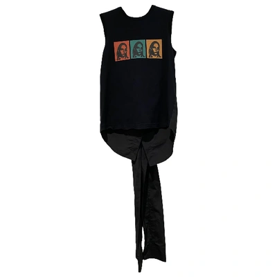 Pre-owned Christian Dada Jersey Top In Black