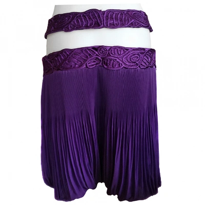 Pre-owned Ermanno Scervino Purple Polyester Shorts