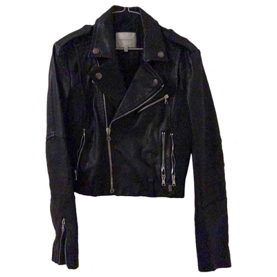 Pre-owned Pierre Balmain Leather Biker Jacket In Black