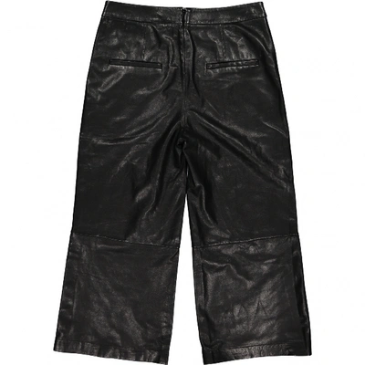 Pre-owned Lala Berlin Leather Large Pants In Black