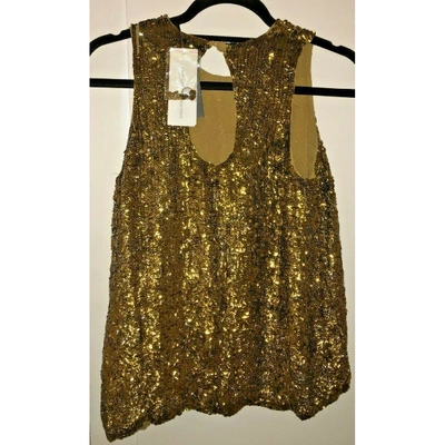 Pre-owned French Connection Glitter Blouse In Gold