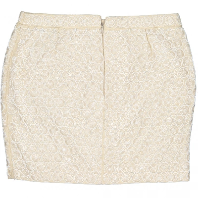 Pre-owned Andrew Gn Linen Mini Skirt In Beige
