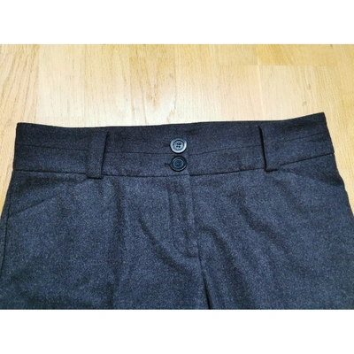 Pre-owned Burberry Grey Wool Trousers