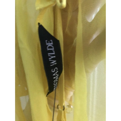 Pre-owned Thomas Wylde Silk Maxi Dress In Yellow