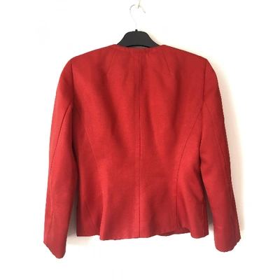 Pre-owned Dkny Wool Blazer In Red