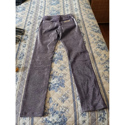 Pre-owned Just Cavalli Purple Cotton Trousers