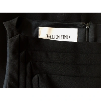 Pre-owned Valentino Wool Mid-length Dress In Black