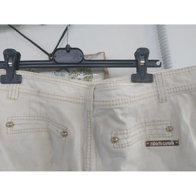 Pre-owned Roberto Cavalli White Denim - Jeans Shorts