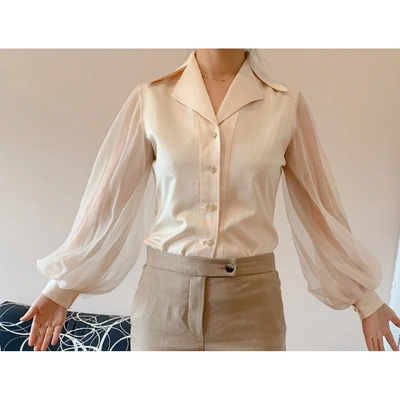 Pre-owned Hardy Amies Beige Polyester Top