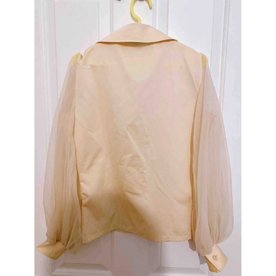Pre-owned Hardy Amies Beige Polyester Top