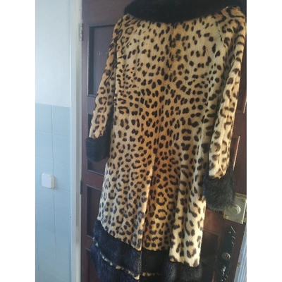 Pre-owned Harrods Yellow Fur Coat