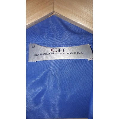 Pre-owned Carolina Herrera Biker Jacket In Blue